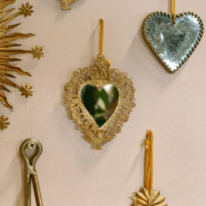 Miroir artisanal « Sacré Coeur » ex-voto