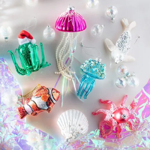Boule de Noël "Coquillage" en verre