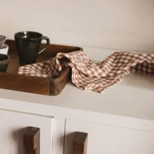 Serviette de table en lin lavé imprimé Vichy – 3 coloris