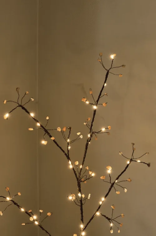 Branche lumineuse LED et pierres brillantes