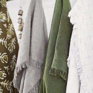 Nappe en coton gris et rayures en lurex Madam Stolz