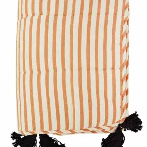 Plaid en coton à rayures avec pompons Madam Stoltz