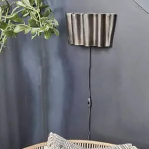 Lampe applique murale ondulée « Flola » Marron antique