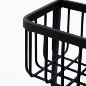 Etagère en acier avec panier et porte-facons « Bath Noir »