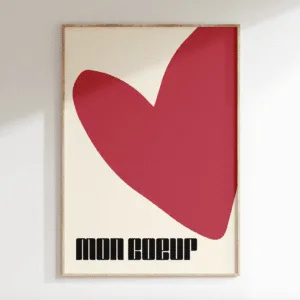 Affiche « Mon Coeur » rouge – A4