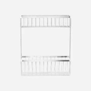 Panier double « Bath » en finition argentée House Doctor