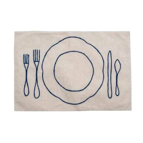 Set de table en coton brodé "Fonni" Bloomingville
