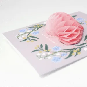 Carte « Félicitations » avec coeur rose pop up en relief