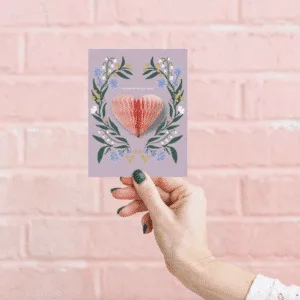 Carte « Félicitations » avec coeur rose pop up en relief
