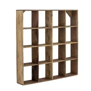 Etagère en bois recyclé, tablette à 16 casiers « Tilo » Bloomingville