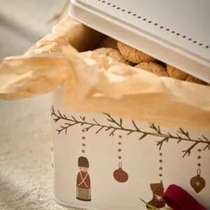 Boîte à biscuits métallique carrée « Guirlande de Noël » – Ib Laursen