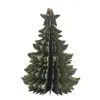 Sapin en papier vert foncé et doré, décoration de Noël
