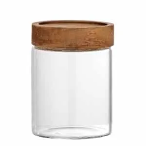 Pot en verre avec couvercle en bois « Kauna » Bloomingville – 2 tailles