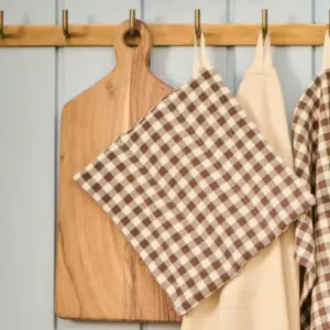 Manique en coton à carreaux vichy bruns – Ib Laursen