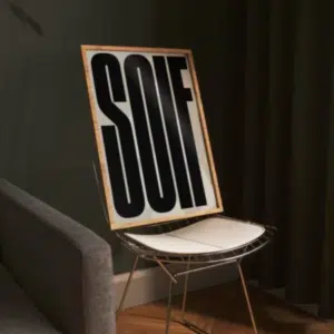 Affiche typographique « Soif » noir et blanc – format A3