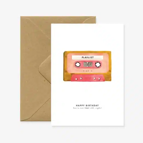 Carte d'anniversaire "Playlist sur cassette"