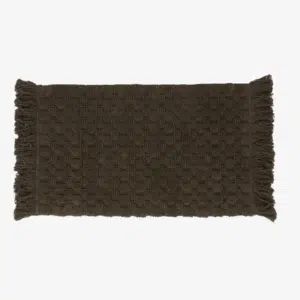 Tapis de bain à franges « Luna » coloris brun foncé – Nordal
