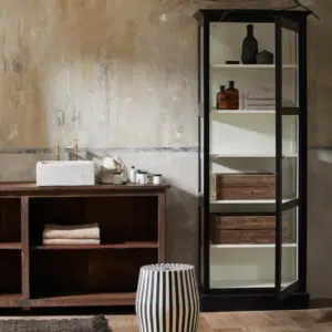 Tapis de bain à franges « Luna » coloris brun foncé – Nordal