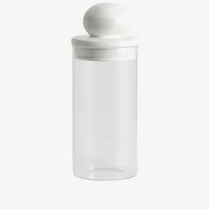Bocal de conservation « Plum » en verre avec couvercle en céramique blanc, 2 tailles – Nordal