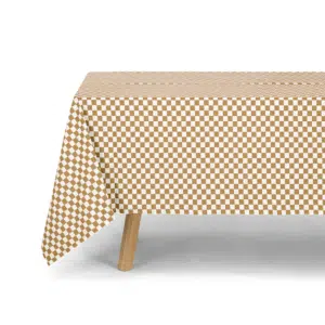 Nappe en coton à motif damier caramel – Rose in April