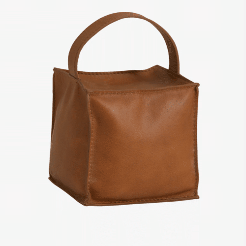 Cale-porte en cuir marron naturel Cook