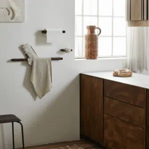 Porte-serviettes « Zaton » en bois d&rsquo;acacia foncé – Twicy Store