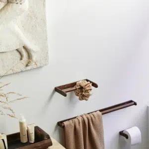 Porte-serviettes « Zaton » en bois d&rsquo;acacia foncé – Twicy Store