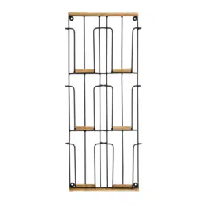 Porte-carte mural – présentoir à cartes postales en métal noir et bois – Twicy Store