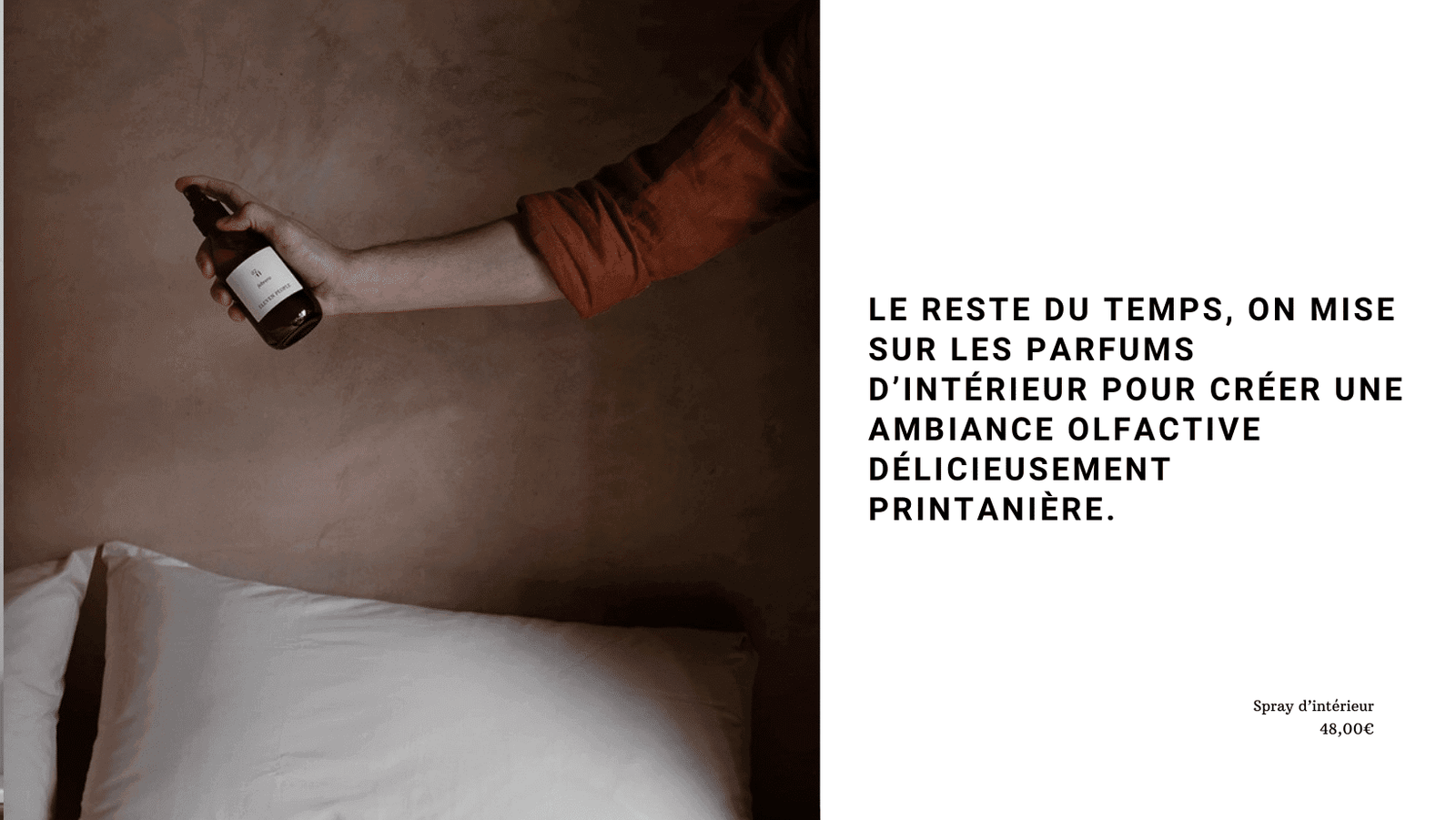 Spray d'intérieur pulvérisé dans une chambre illustrant l'article "Préparer sa maison pour le printemps" publié sur Twicy Store