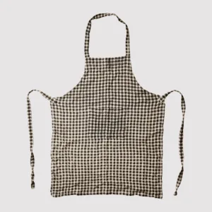 Tablier en coton à l&rsquo;imprimé vichy gris et blanc « Gulli » – Twicy Store