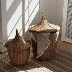 Set de deux paniers en rotin avec couvercle « Pallas » – Twicy Store