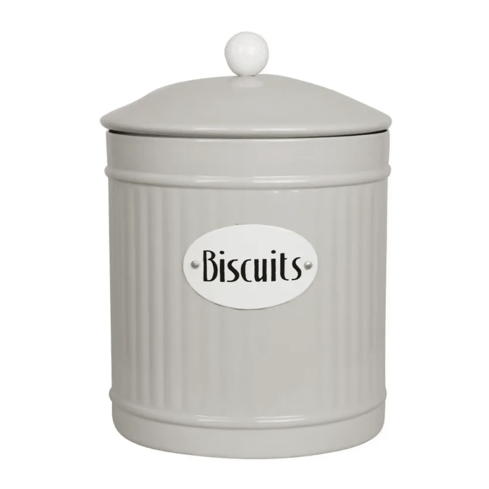 Boîte à biscuits avec couvercle en métal beige "Hugo" - Twicy Store