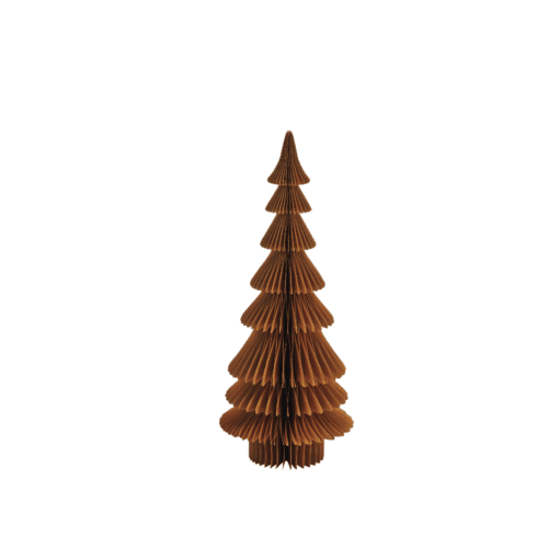 Sapin de Noël en papier sur pied coloris rouille, 67 cm | Twicy Store