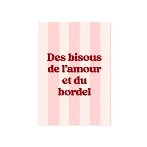 Affiche déco “Des bisous, de l’amour et du bordel” – Humour & couleur | Twicy Store