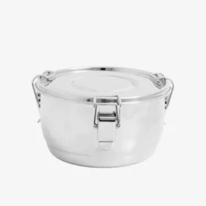 Lunch box ronde « Cani » en acier inoxydable Ø15 cm – Twicy Store