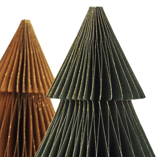 Set de 3 petits sapins en papier à bord pailleté, déco de Noël scintillante | Twicy Store