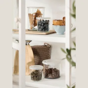 Grand pot en verre 1,4 l avec couvercle, Style cuisine vintage – Twicy Store