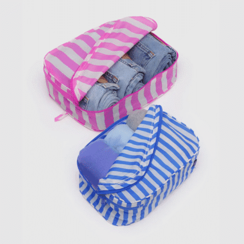 Set de 2 organisateurs de valise à rayures, housses de rangement - Twicy Store