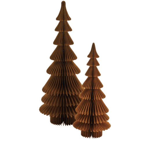 Sapin de Noël en papier sur pied coloris rouille, 67 cm | Twicy Store