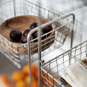 Étagère en fer avec 2 paniers de rangement, cuisine, bureau et salle de bain | Twicy Store