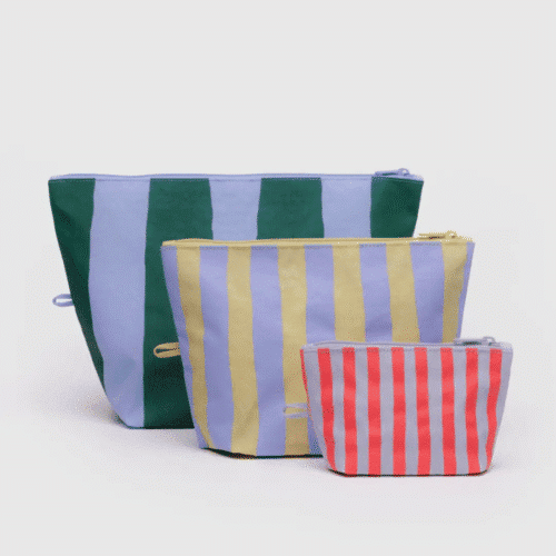 Pochettes de voyage zippées à rayures