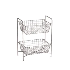 Étagère en fer avec 2 paniers de rangement, cuisine, bureau et salle de bain | Twicy Store