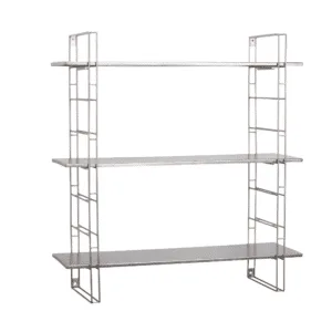 Etagère murale en fer 3 niveaux ajustables finition chrome | Twicy Store