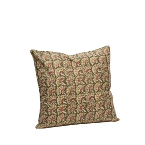 Coussin imprimé coton – Tons olive & sable | Twicy Store