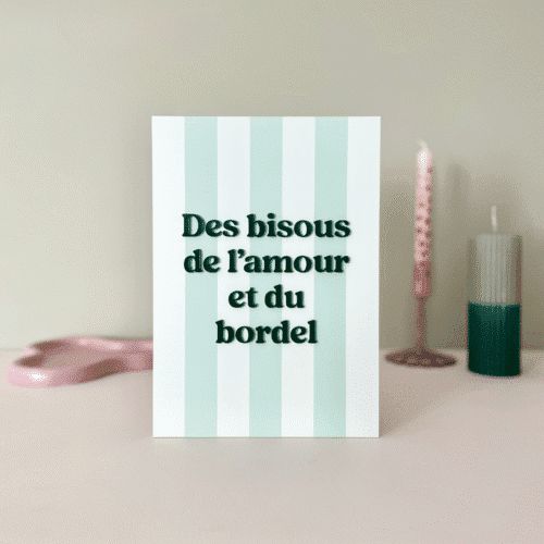 Affiche déco “Des bisous, de l’amour et du bordel” – Humour & couleur | Twicy Store