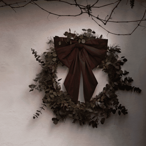 Noeud en tissu décoratif XL brun ou crème – Idéal pour porte, table ou sapin de Noël | Twicy Store