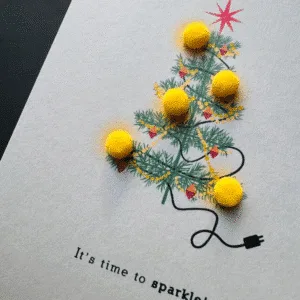 Carte « Guirlande de Noël » avec pompons | Twicy Store