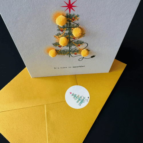 Carte "Guirlande de Noël" avec pompons | Twicy Store