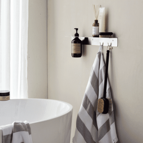 Porte-flacons mural argent brossé – Design épuré et pratique, Twicy Store