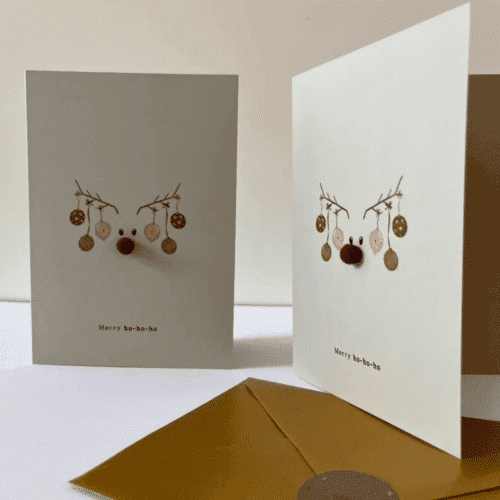 Carte "Renne de Noël" avec pompons | Twicy Store